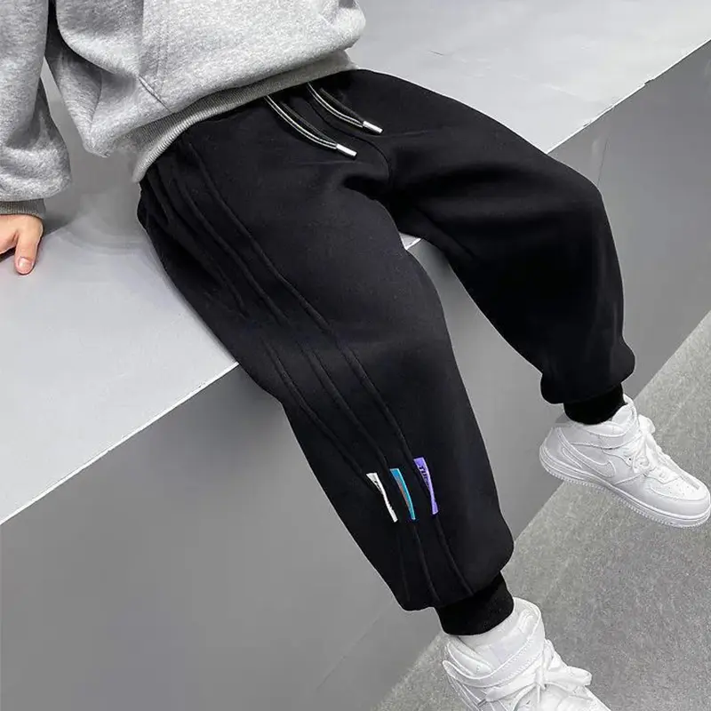 New Spring Autumn Loose Boys Pants Striped Pattern Long Style Casual Trousers For Kids Teenage Children Sport Clothes 3-10 Years