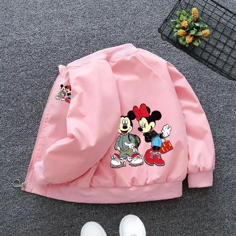 Spring Baby Boys Girls Coats Cartoon Mickey Mouse Hoodies Jacket For 1-6 Years Kids Sweatshirts Children Windbreaker Outerwear