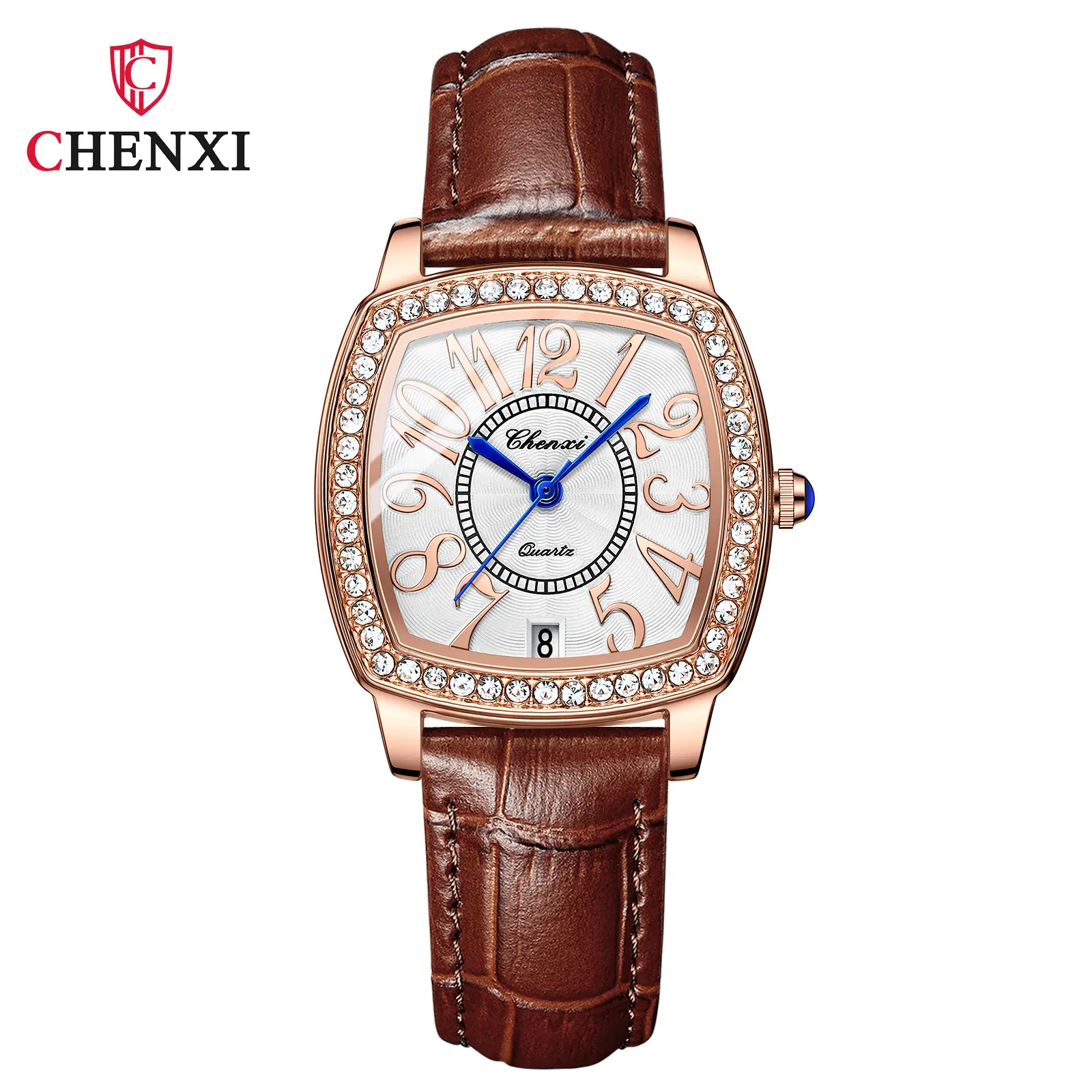 Beautiful Women Watches Silver&Rose Gold Rhinestone Dial Birthday Gifts for Female Quartz Stainless Steel Wristwatch Waterproof