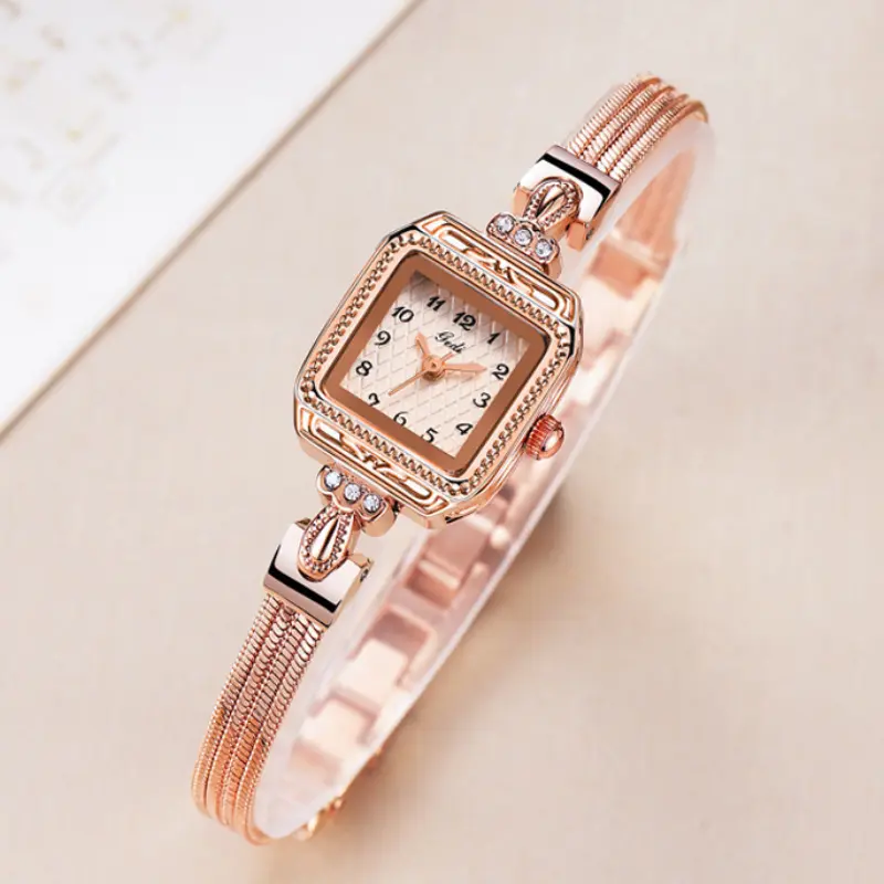 Elegant Lady Wristwatches Luxury Gold Square Dial Simple Casual Women's Watches Waterproof Stainless Steel Golden Girls Watches