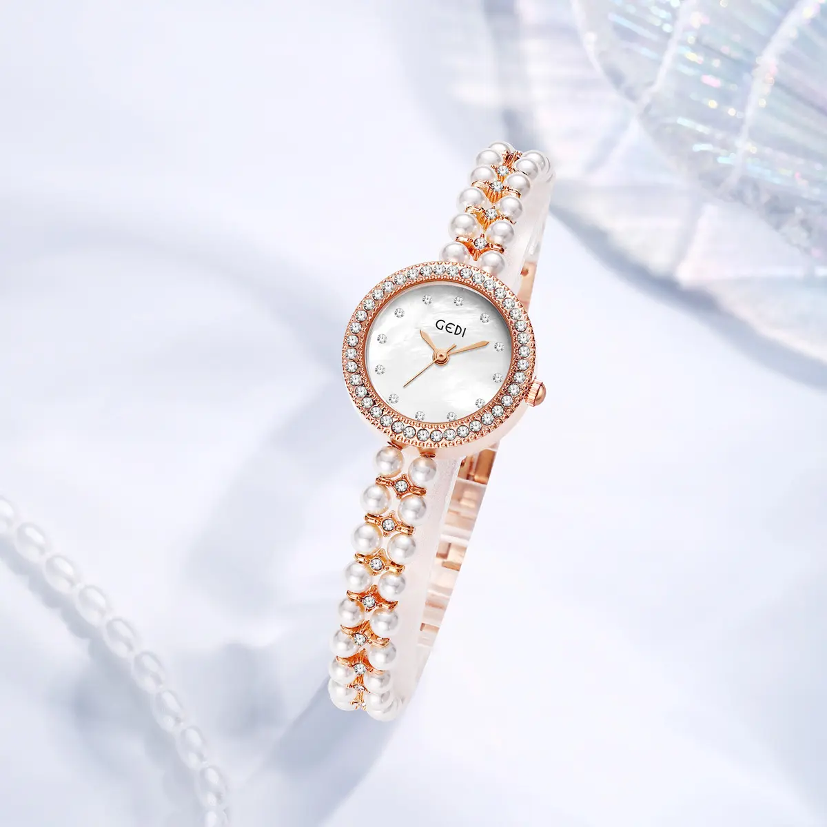 Fashion Women Watches Luxury Elegant Casual Lady's Imitation Pearl Bracelet Watches Silver Waterproof 3Bar Top Brand Gift Clock