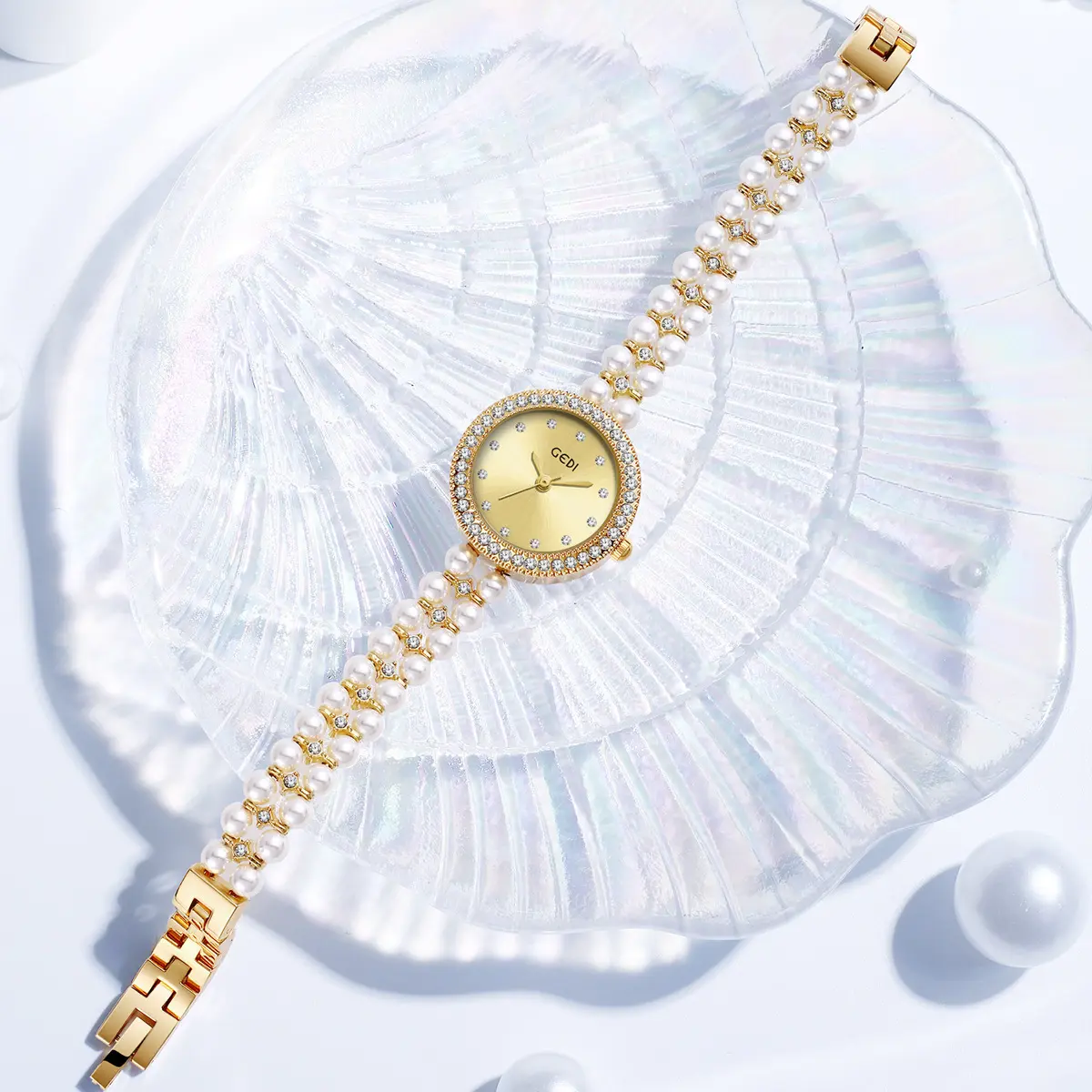 Fashion Women Watches Luxury Elegant Casual Lady's Imitation Pearl Bracelet Watches Silver Waterproof 3Bar Top Brand Gift Clock
