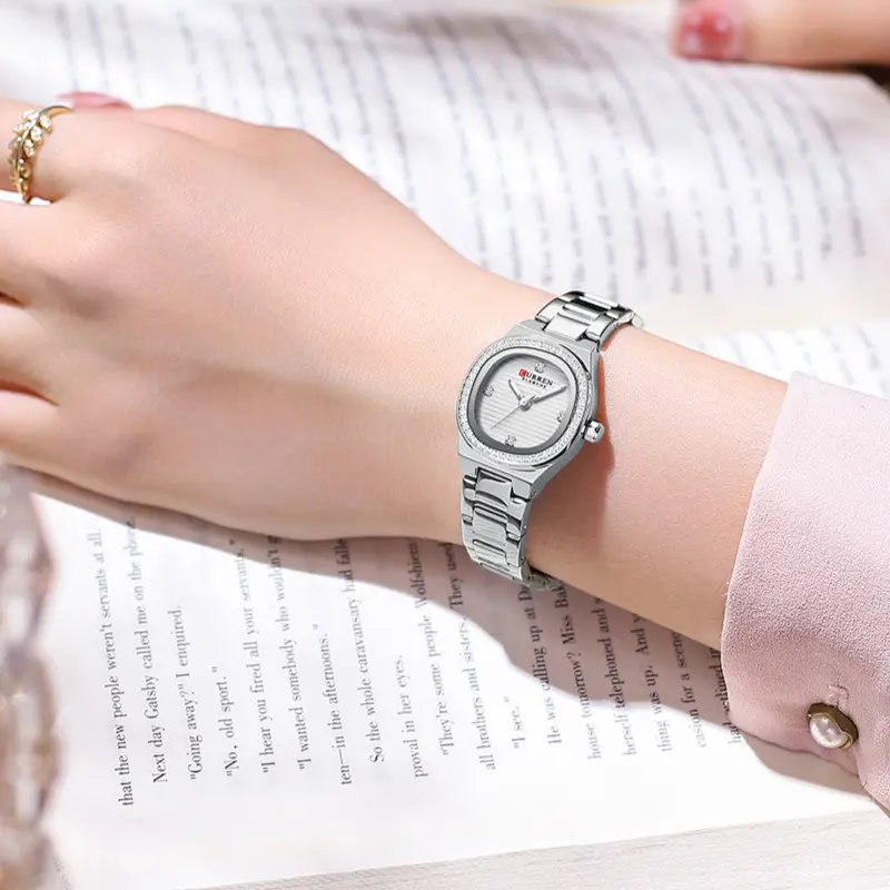 Minimalism Elegant Lady Watches Silver White Stainless Steel Narrow Strap Casual Dress Watches for Women Waterproof Top Brand