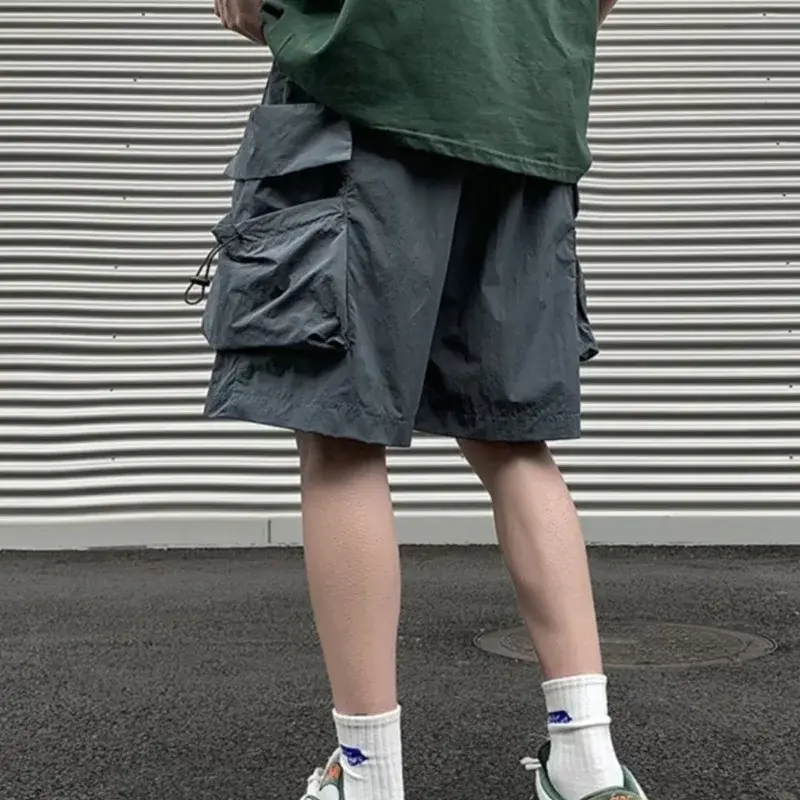 Multi-Pocket Men's Cargo Shorts Summer Techwear Streetwear Baggy Clothing Thin Design Holiday Outdoor Sport Basketball Shorts