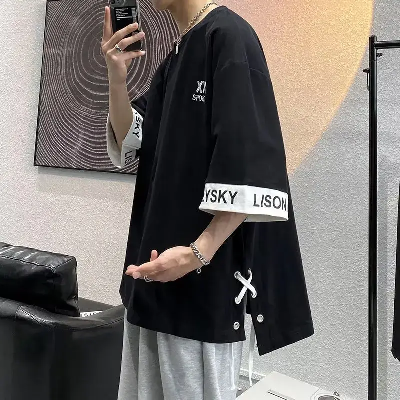 Summer Holiday TShirts for Men Fashion Streetwear Patchwork Graphic Unisex Women Men T Shirts Hip Hop Trendy Tops Clothing