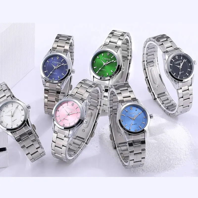 Fasinon Elegant Women Casual Watches Pink Rhinestone Simple Minimalism Lady Quartz Wristwatch 3ATM Waterproof CHENXI Brand Clock