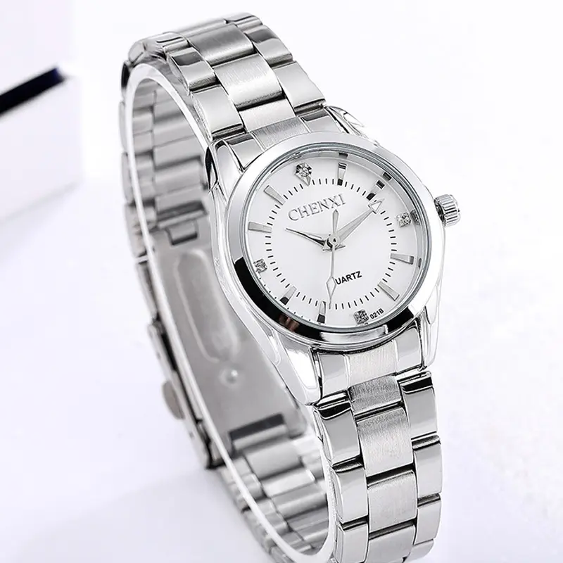 Fasinon Elegant Women Casual Watches Pink Rhinestone Simple Minimalism Lady Quartz Wristwatch 3ATM Waterproof CHENXI Brand Clock