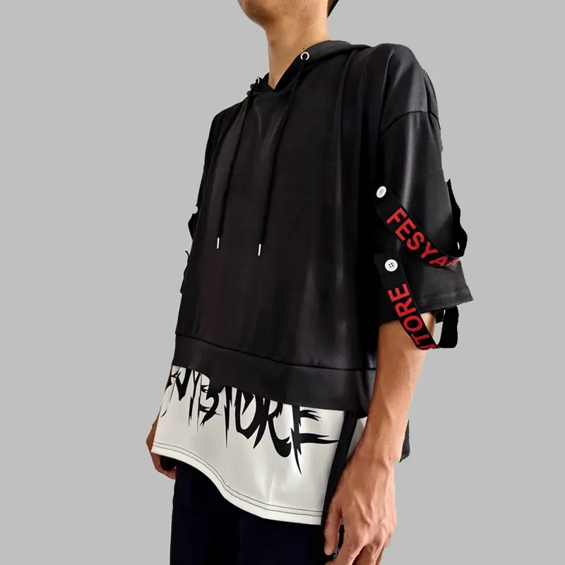 Skull Punk Men's Anime Tshirts Y2k Black Techwear T Shirts Men Gothic Hip Hop Clothes for Men Harajuku Casual Party Streetwear