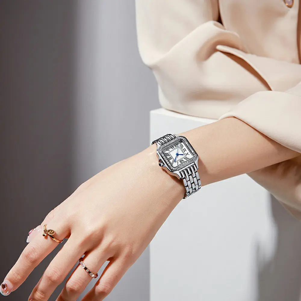 Gold Watch for Women Square Ladies Quartz Wristwatches Stainless Steel Women Small Gold Watch Luxury Casual Fashion Watch Gift