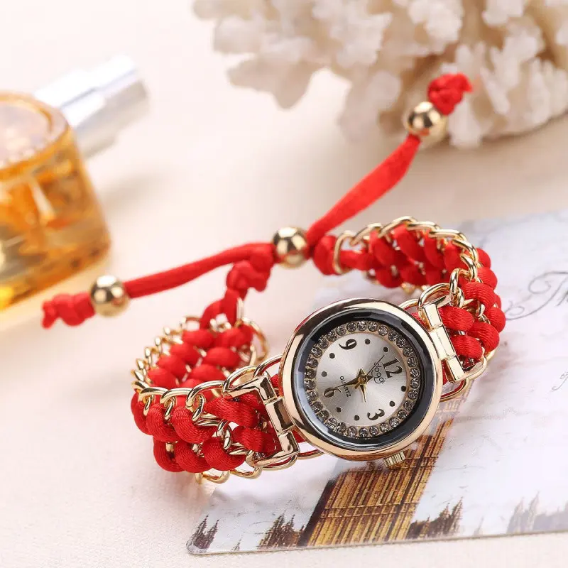 Fashion Women Watches Knitting Rope Chain Winding Analog Quartz Wrist Watch Simple Ladies Casual Clock Relogio Feminino Gifts