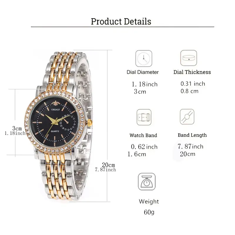 New Luxury Exquisite Women Quartz Watch Business Fashion Casual Round Rhinestone Quartz Watch Gift For Friends Family Relogio