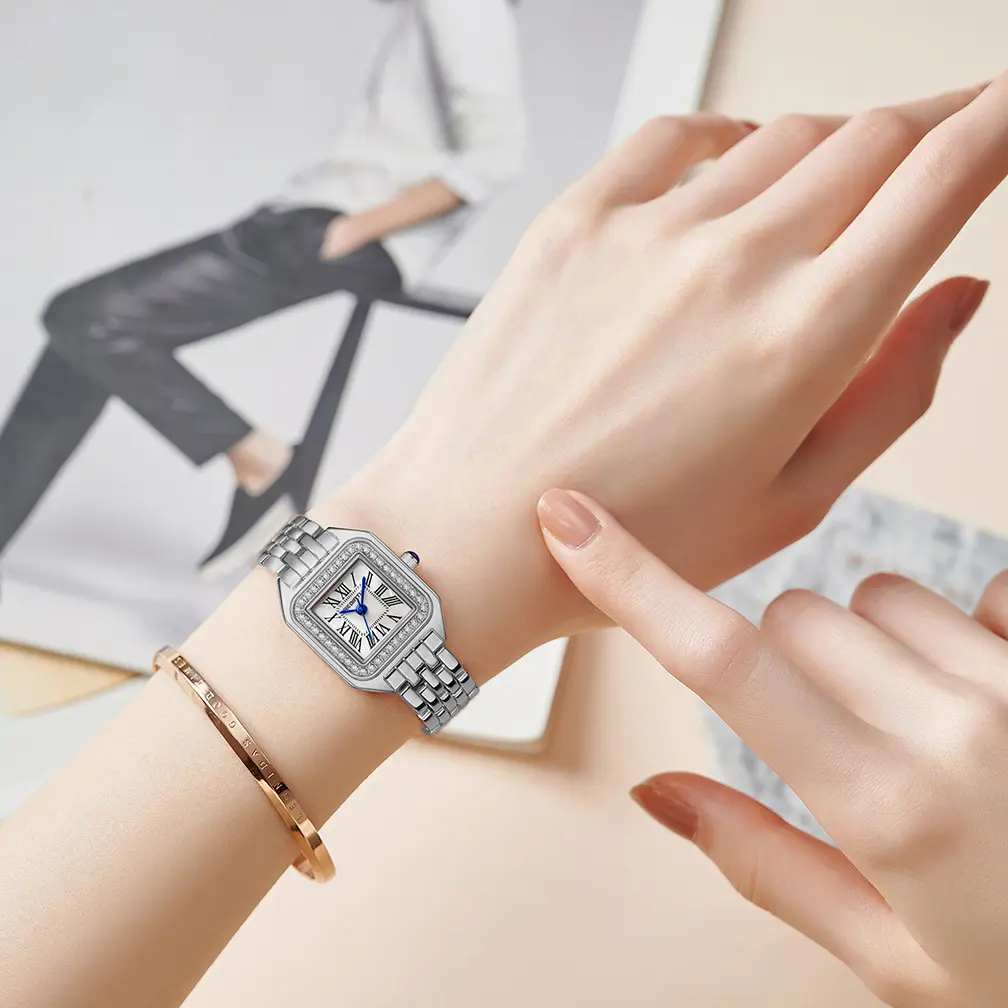New Women Watch Light Luxury Brand Business Gold Stainless Steel Ladies Fashion Quartz Watches Female Clock Bracelet Wristwatch