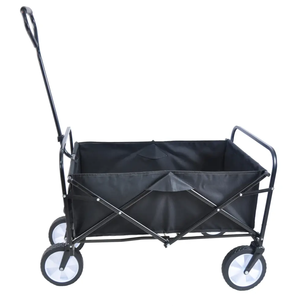 Folding Wagon Garden Shopping Beach Cart (Black) Carro Plegable Con Ruedas  Carretilla Plegable