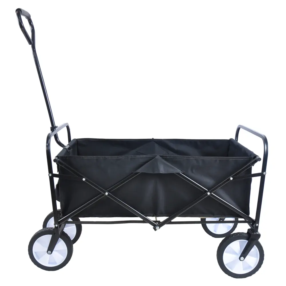Folding Wagon Garden Shopping Beach Cart (Black) Carro Plegable Con Ruedas  Carretilla Plegable