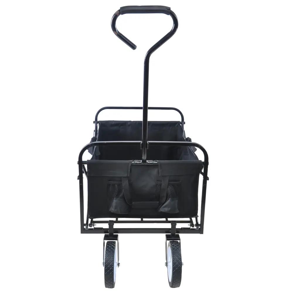 Folding Wagon Garden Shopping Beach Cart (Black) Carro Plegable Con Ruedas  Carretilla Plegable