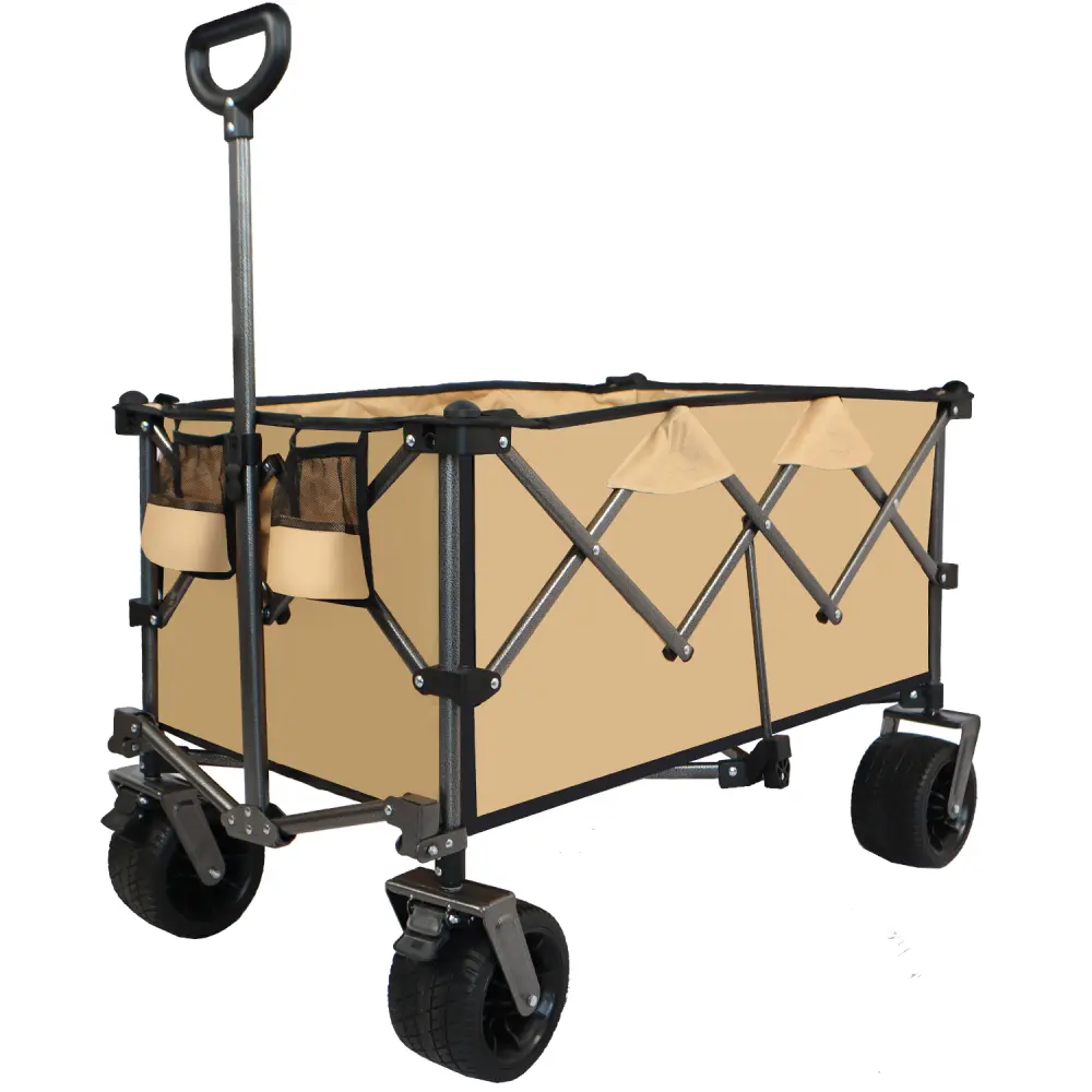 Collapsible Folding Wagon, Push Pull Beach Wagon Cart Carrito Plegable Con Ruedas  Carretilla Plegable