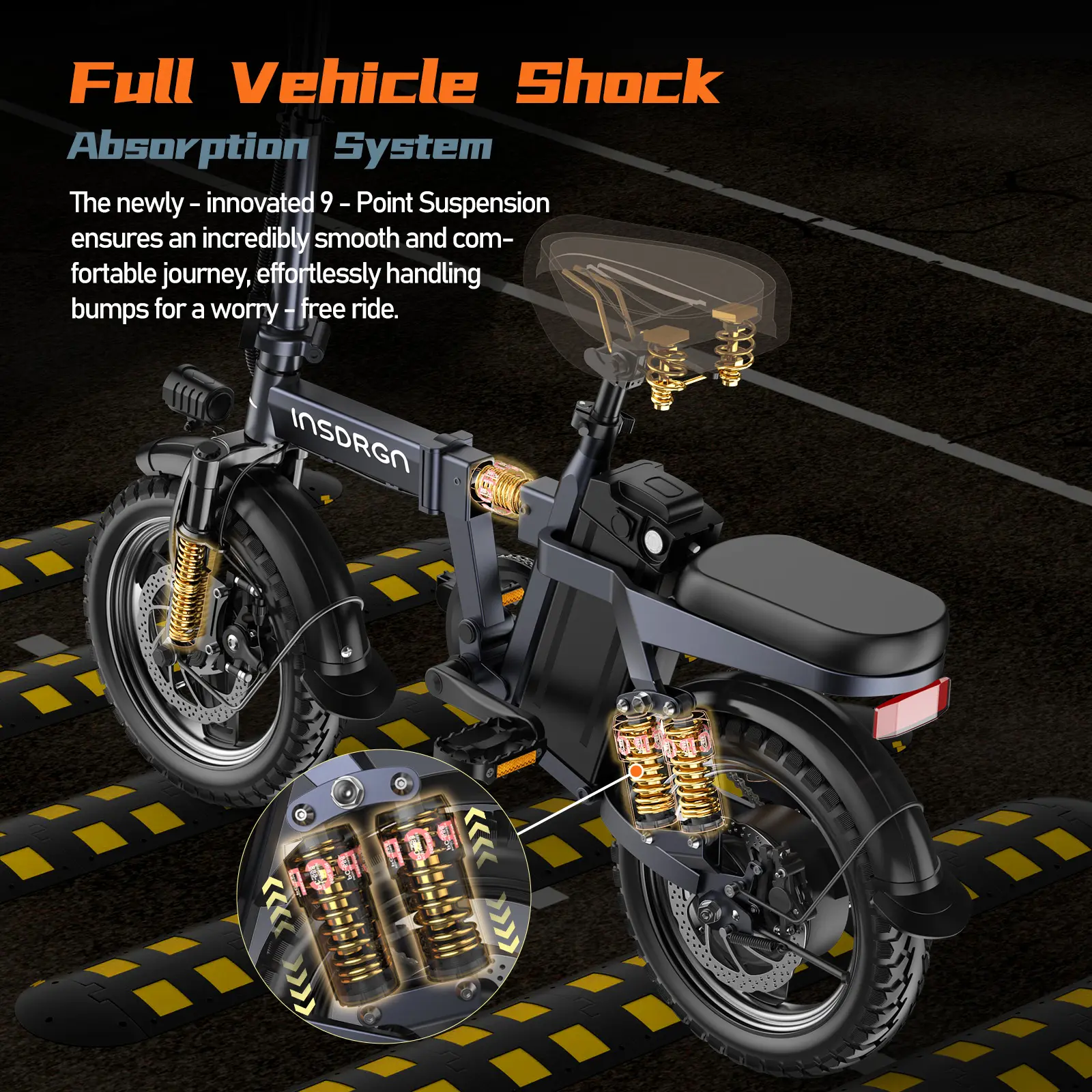 Folding Electric Bike, 14 Inch Tire, 18 Mph, 250 Watt Motor, Mini Small Electric Bike for Kids