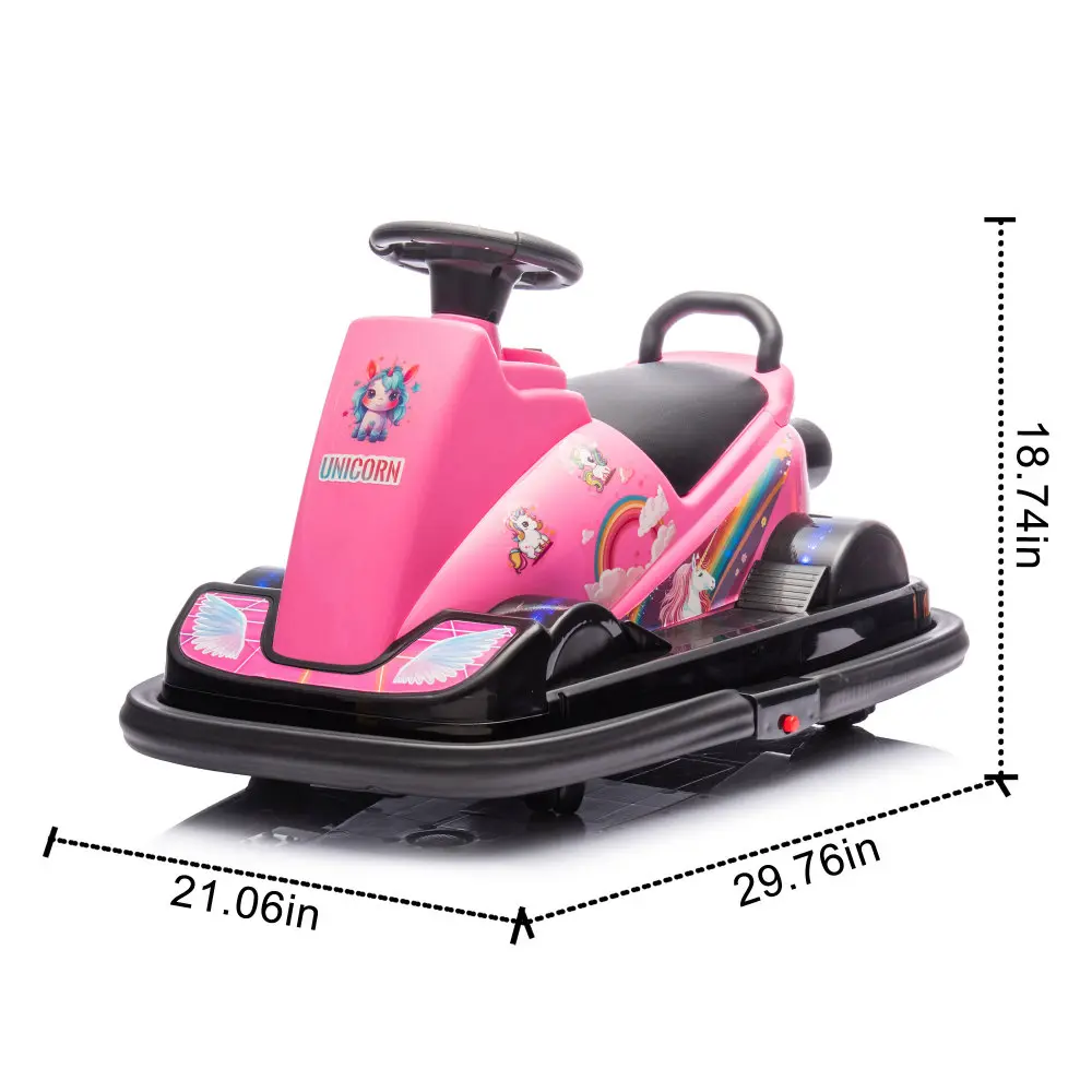 Children's Electric Car, 12V Children's Bumper Car, Collision Triggers Sound and Light, Suitable for Children Aged 3-5 Years Old