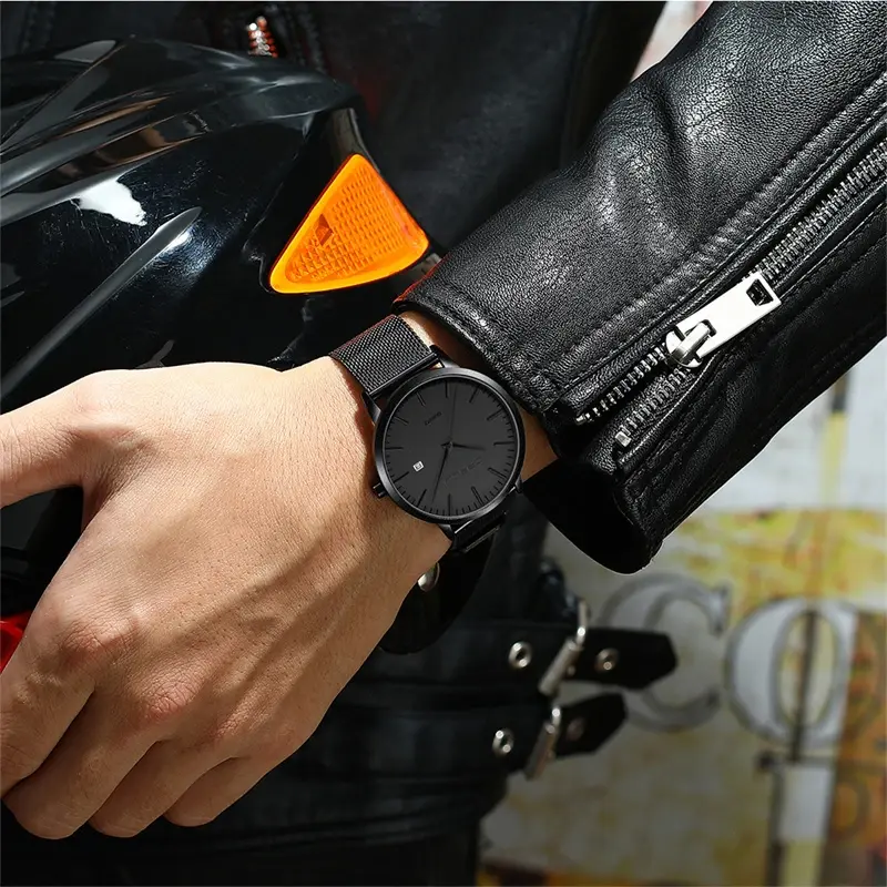 Luxury Casual Ultra Thin Minimal Men's Watches Japanese Movement Sytlish Waterproof Quartz Wristwatch for Men Trendy Gift
