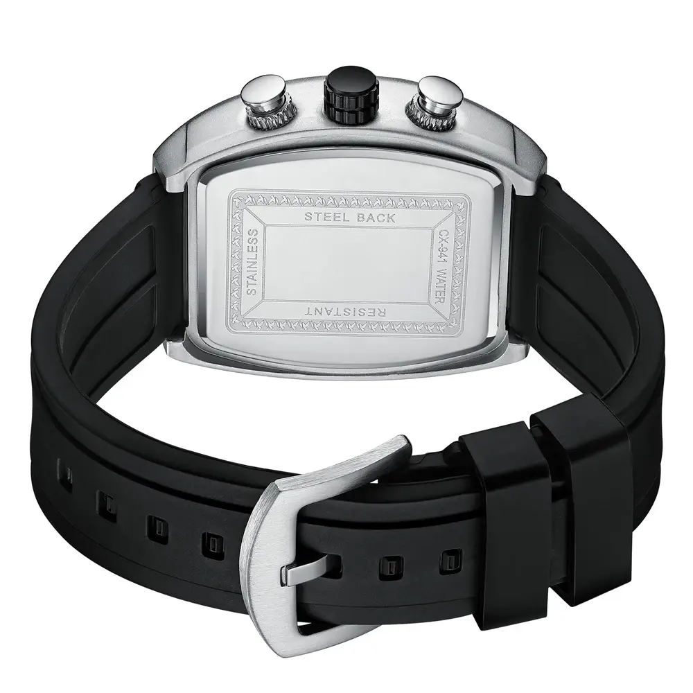 Fasihon Men's Sport Watches Silicone Strap Waterproof Chronograph Date Function Casual Business Wristwatch for Men Top Brand