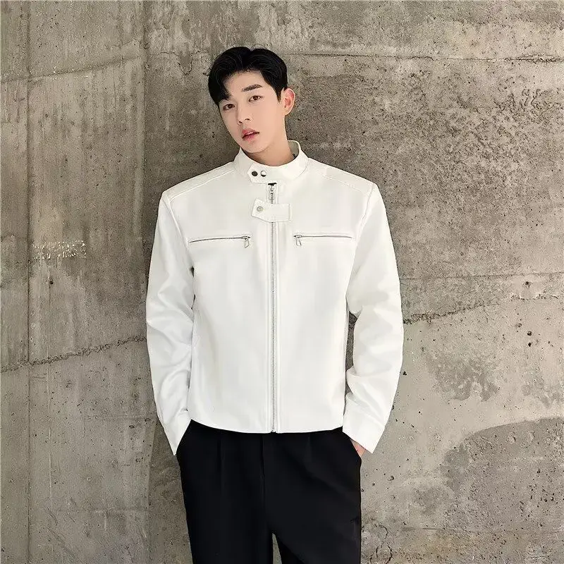 Unique Short Jackets for Men Streetwear Stylish Stand Collar Casual Mens Thin Jacket Punk Party Stylish Coat for Men Korean Punk