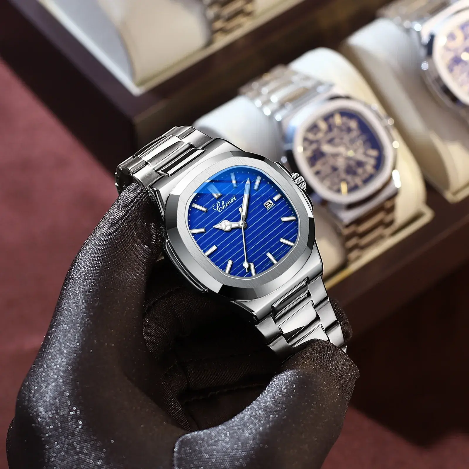 Fashion Men's Watches Silver Stainless Steel Minimalism Casual Business Watches Men Luxury Quartz Wristwatch for Male Calendar