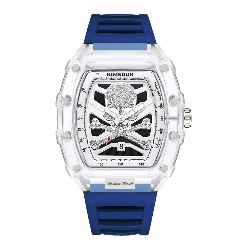 Unique Skull Watches for Men Silicone Strap Waterproof 3Bar Fashion Casual Sport Quartz Mens Watches Luxury Top Brand Gift Clock