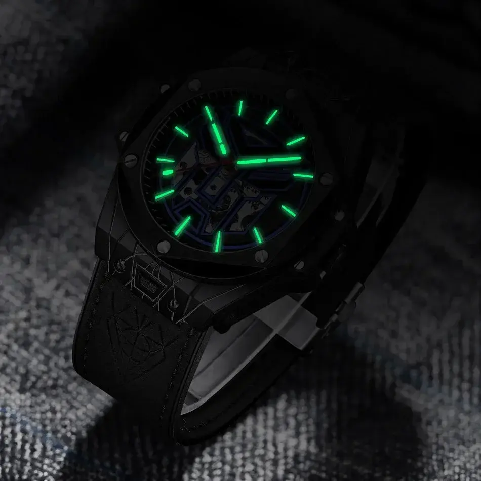 Transformation Robot Mechanical Watch Men Big Dial Silicone Strap Stylish Pattern Sport Business Automatic Wristwatches Gift