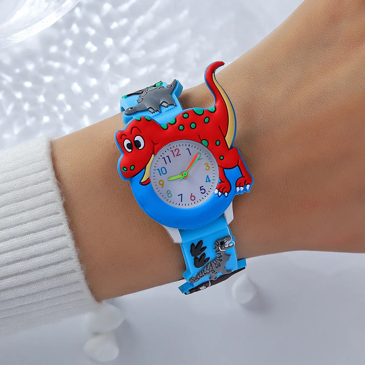 New Cartoon Dinosaurs Children Watch For Boys 3D Animals Patterns silicone Wristwatch For Student Kids