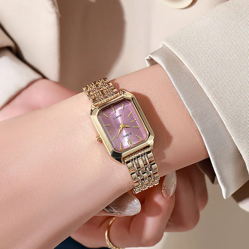 Brand Women Stainless Steel Strap Quartz Watch Square Dial Casual Fashion Wristwatch Reloj Mujer Montre Femme Relogio Feminino