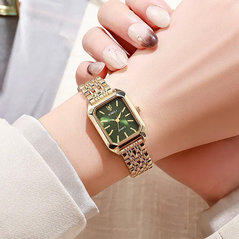 Brand Women Stainless Steel Strap Quartz Watch Square Dial Casual Fashion Wristwatch Reloj Mujer Montre Femme Relogio Feminino