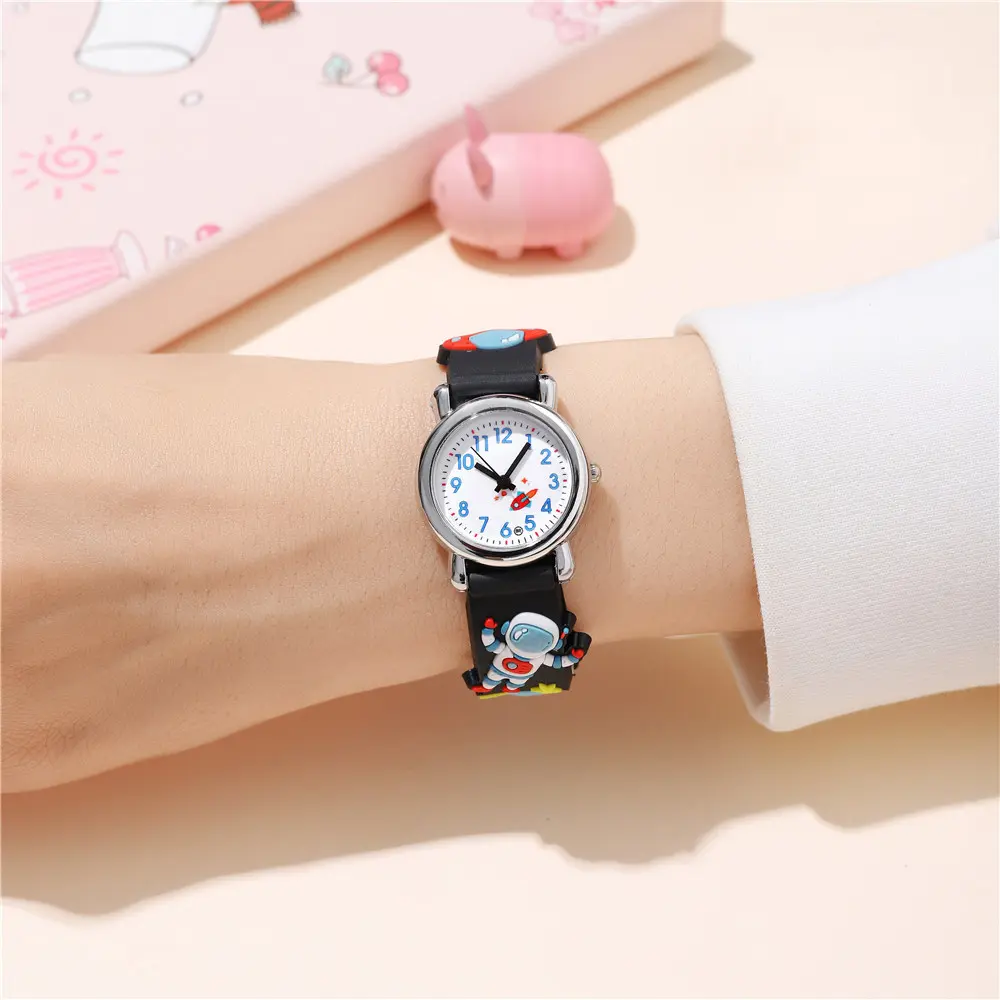 New Fashion Astronaut Pattern Series Children's Watch Color Plastic Tape Boy Girl Student Gift Watch