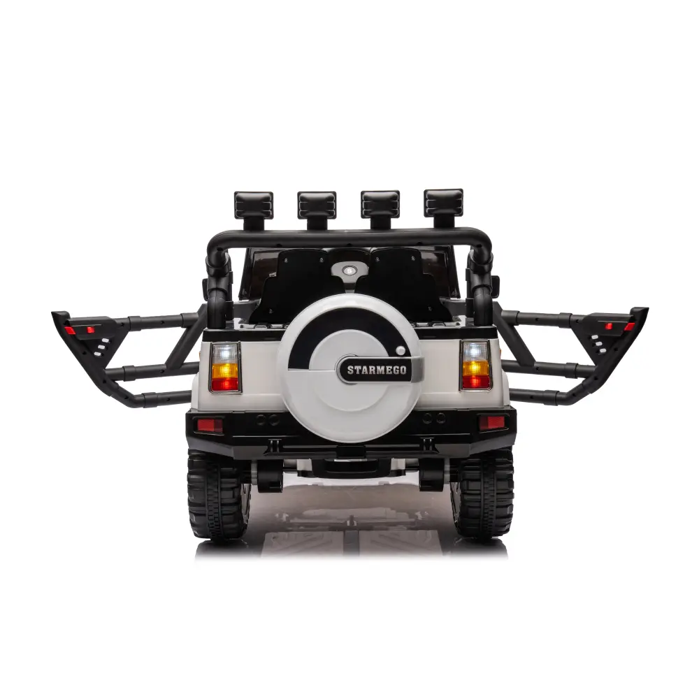 12v7a 30w*2 Four-wheel drive leather seat one button start,two doors can open, 2.4G R/C, seat belt four wheel absorber