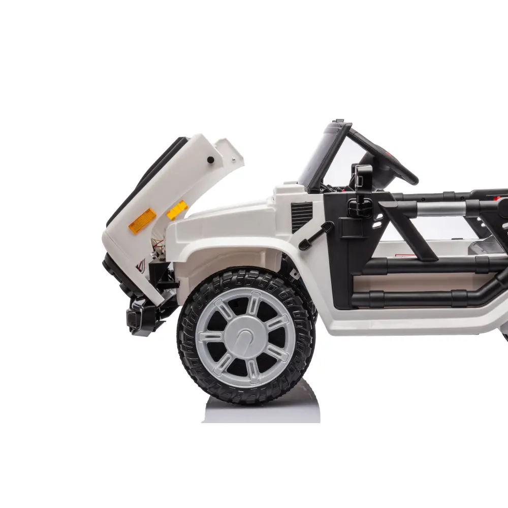 12v7a 30w*2 Four-wheel drive leather seat one button start,two doors can open, 2.4G R/C, seat belt four wheel absorber