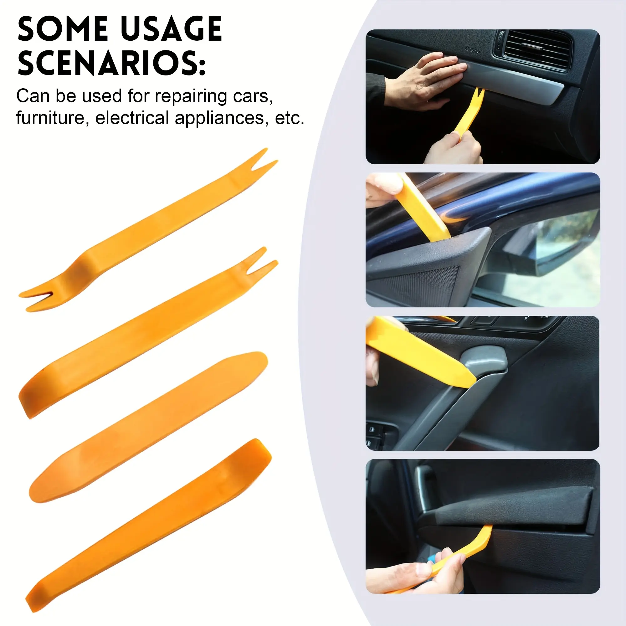 24-piece car repair tool set with long arm combination hook professional center console removal tool buckle removal crowbar infl