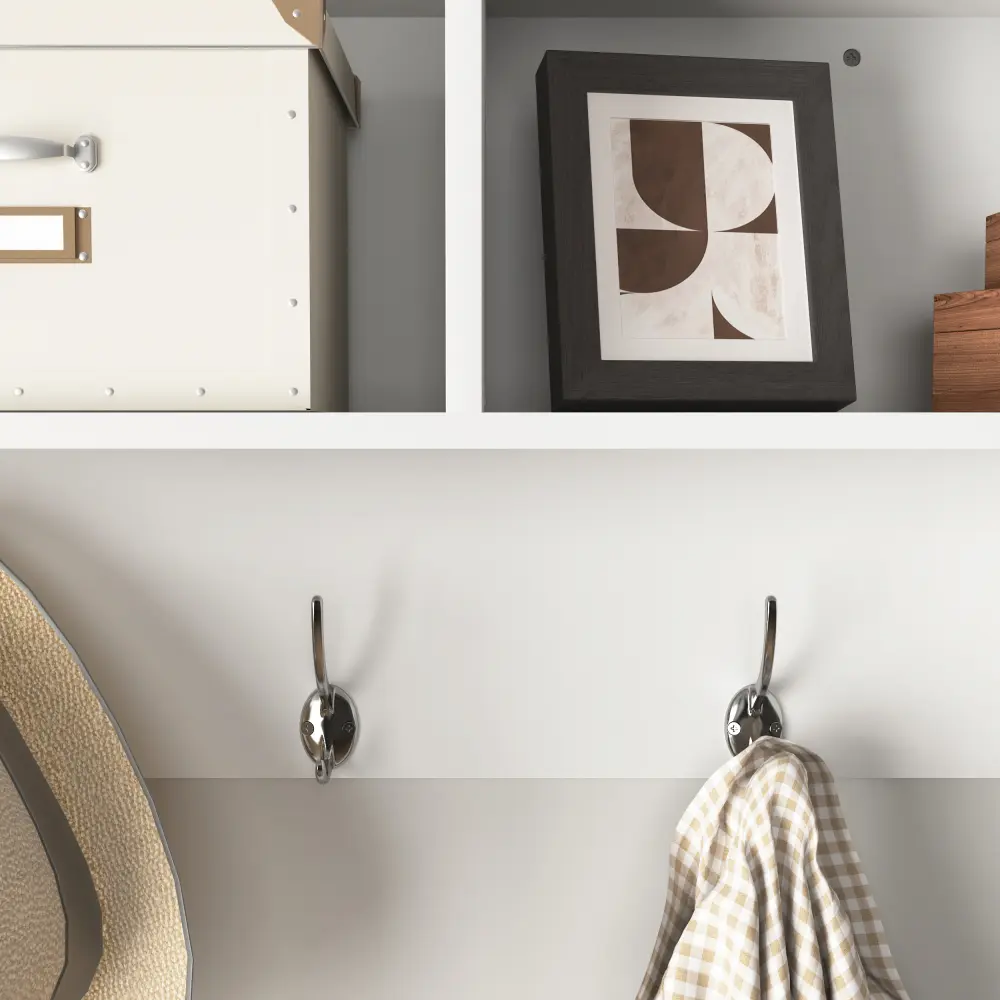 Entryway Wall Mounted Coat Rack with 4 Dual Hooks Living Room Wooden Storage Shelf  Hanger  Percheros Para Ropa