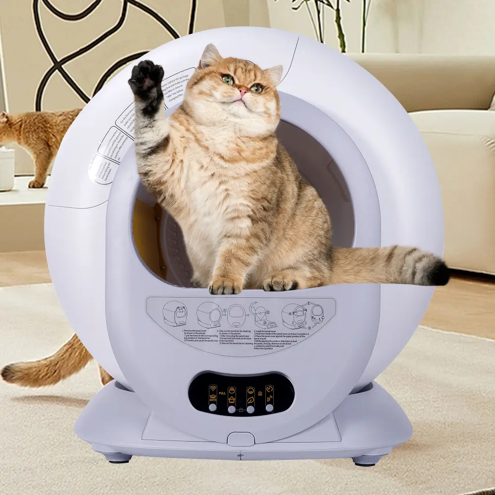 Self-cleaning Cat Litter Box, App Control Supports 2.4G WiFi (with Key Control Model) Automatic Cat Litter Box Self Cleaning