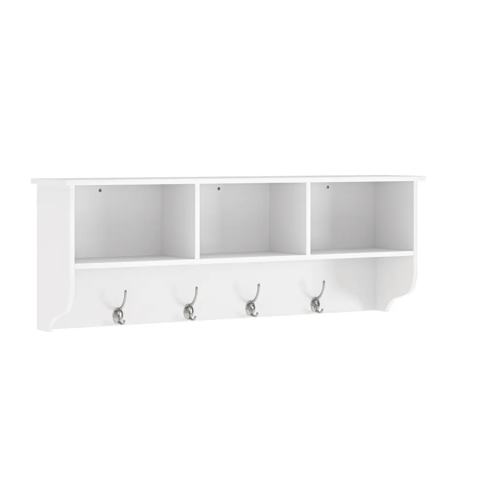 Entryway Wall Mounted Coat Rack with 4 Dual Hooks Living Room Wooden Storage Shelf  Hanger  Percheros Para Ropa