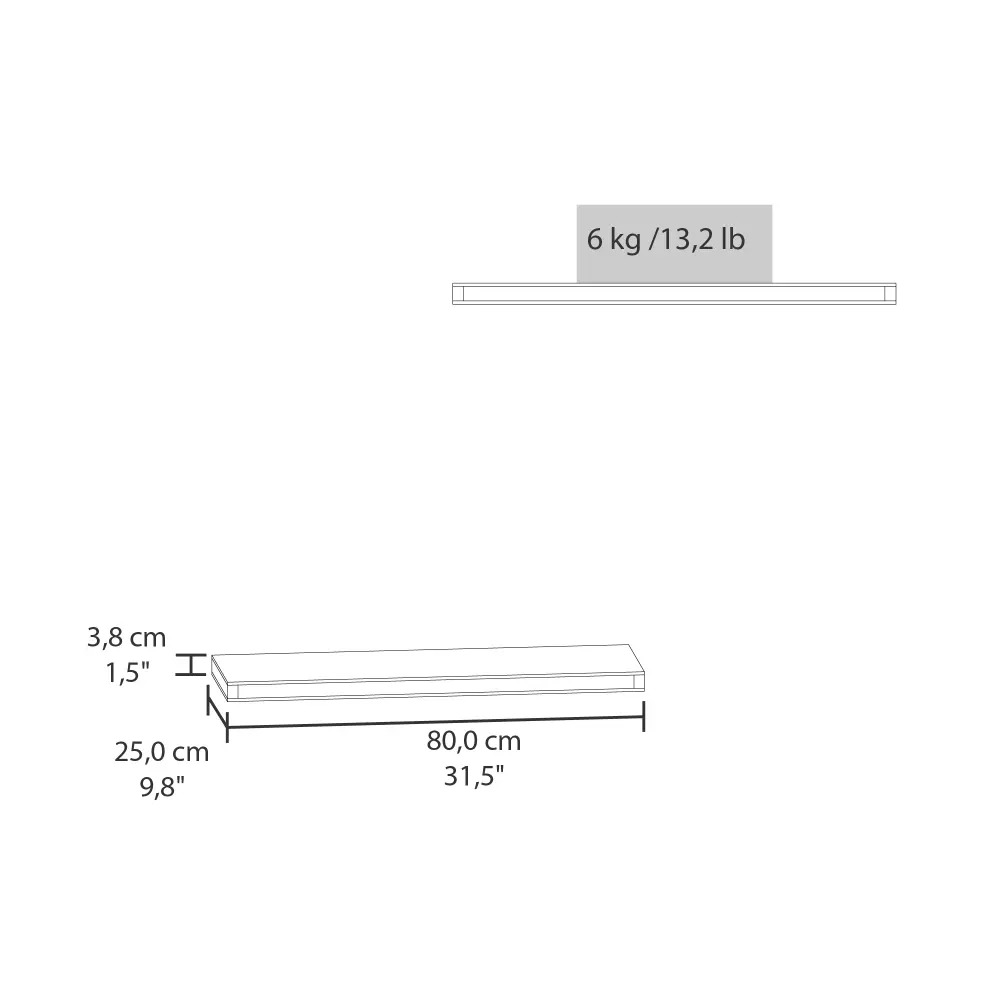 31.5 Inch Wide Floating Shelves (Set of 2), Bedroom Decorative Shelves, Bathroom Storage Shelves, Living Room Bookshelves