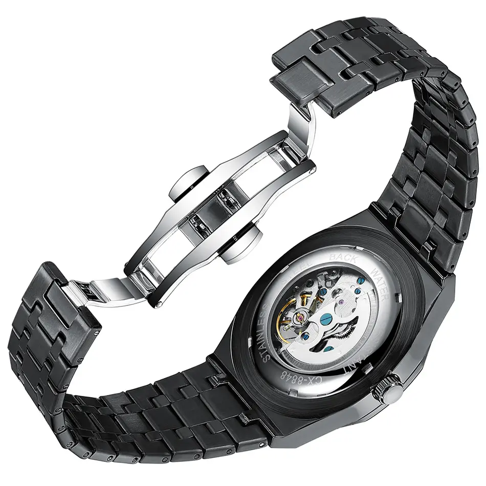 Fashion Men Mechanical Watches Big Dial  Automatic Stainless Steel Top Brand CHENXI Business Dress Wristwatch for Male