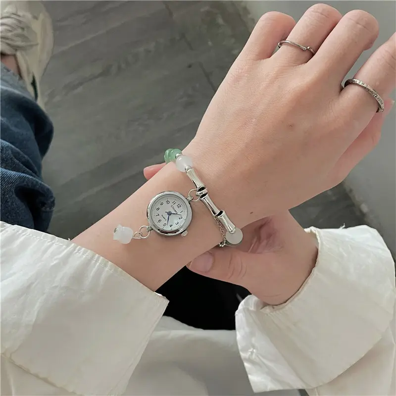 Elegant Watches Women Fashion Rose Gold Bead Bracelet Womens Watch Gift Casual Business Luxury Quartz Wristwatch for Women