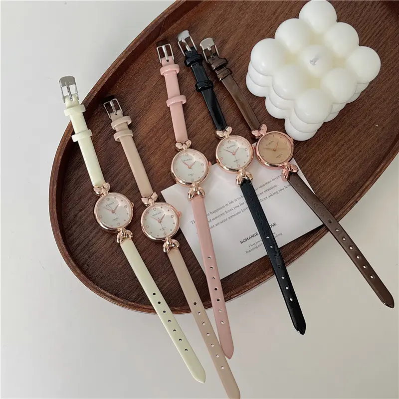 Narrow Strap Simple Casual Lady Watches Gold Luxury Elegant Quartz Wristwatch for Lady Fashion Ins Business Party Gift Clock