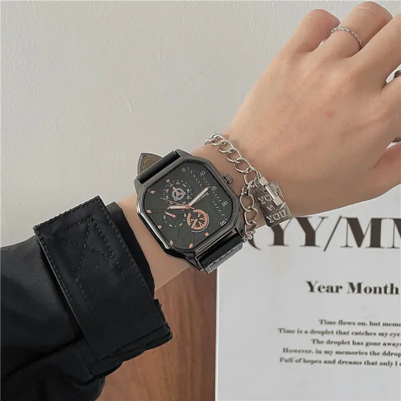 Fashion Men Watches Casual Stylish Analog PU Leather Strap Quartz Wristwatch for Men Luxury Business Sport Watches Gift