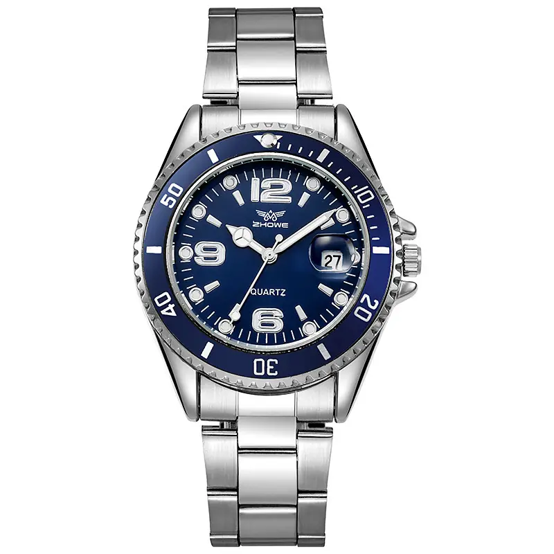 New Fashion Stainless Steel men quartz wristwatches Gold Sliver Luxury Brand Top Quality Men Quartz Watch Relogio（without box）