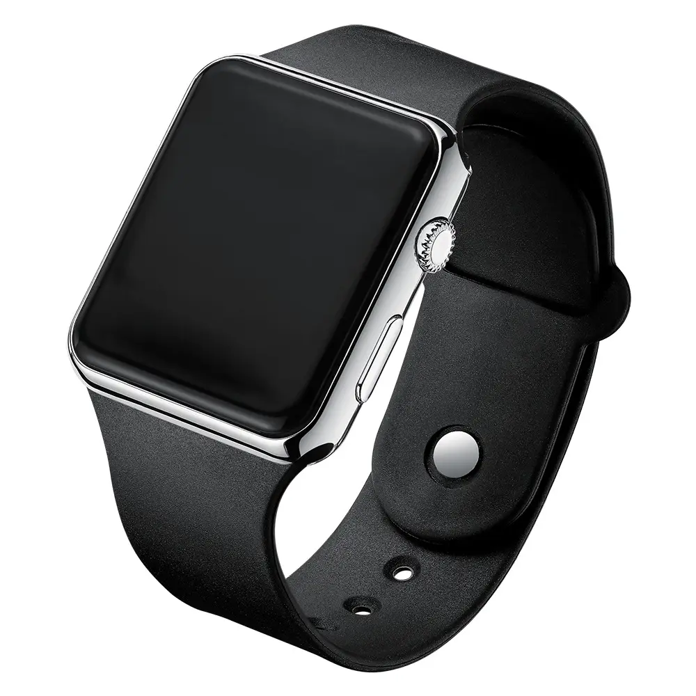 2024 Fashion Sport Digital Watch Women Men Square LED Watches Silicone Belt Electronic Women Digital Watches Clock Montre Femme