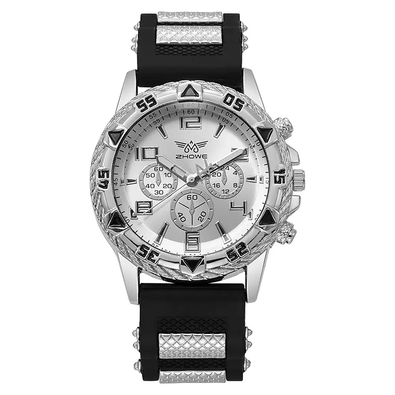 Fashion Luxury Men's Quartz Watch Business Casual Silicone Strap Mens Wristwatch Family Friends Birthday Gifts