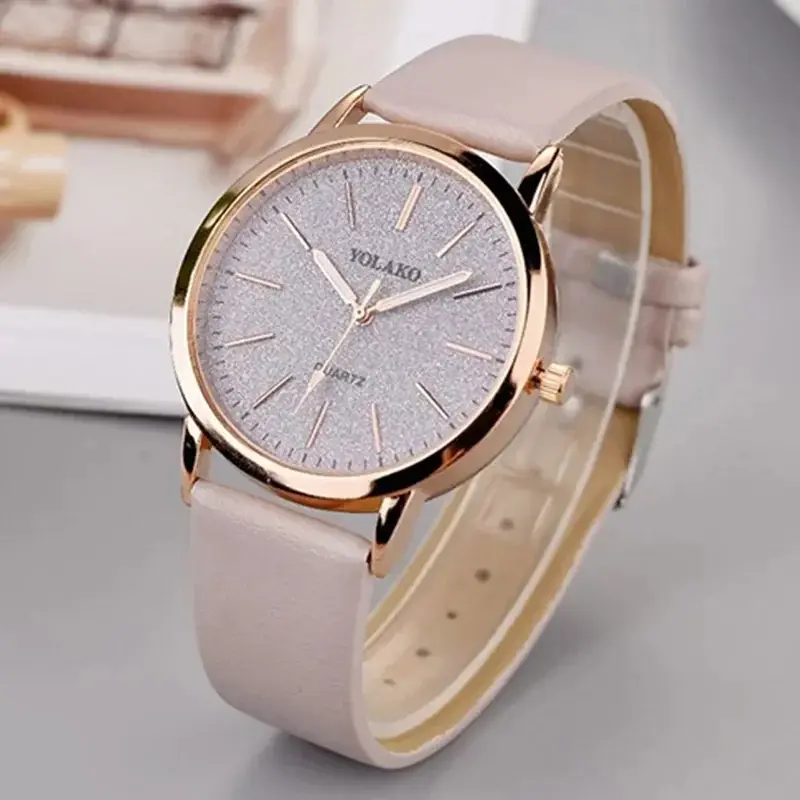 Women Watch Ladies Rhinestone Dial Wristwatch Leather Band Casual Bracele Watch Fashion Casual Leather Belt Quartz Watches Gifts