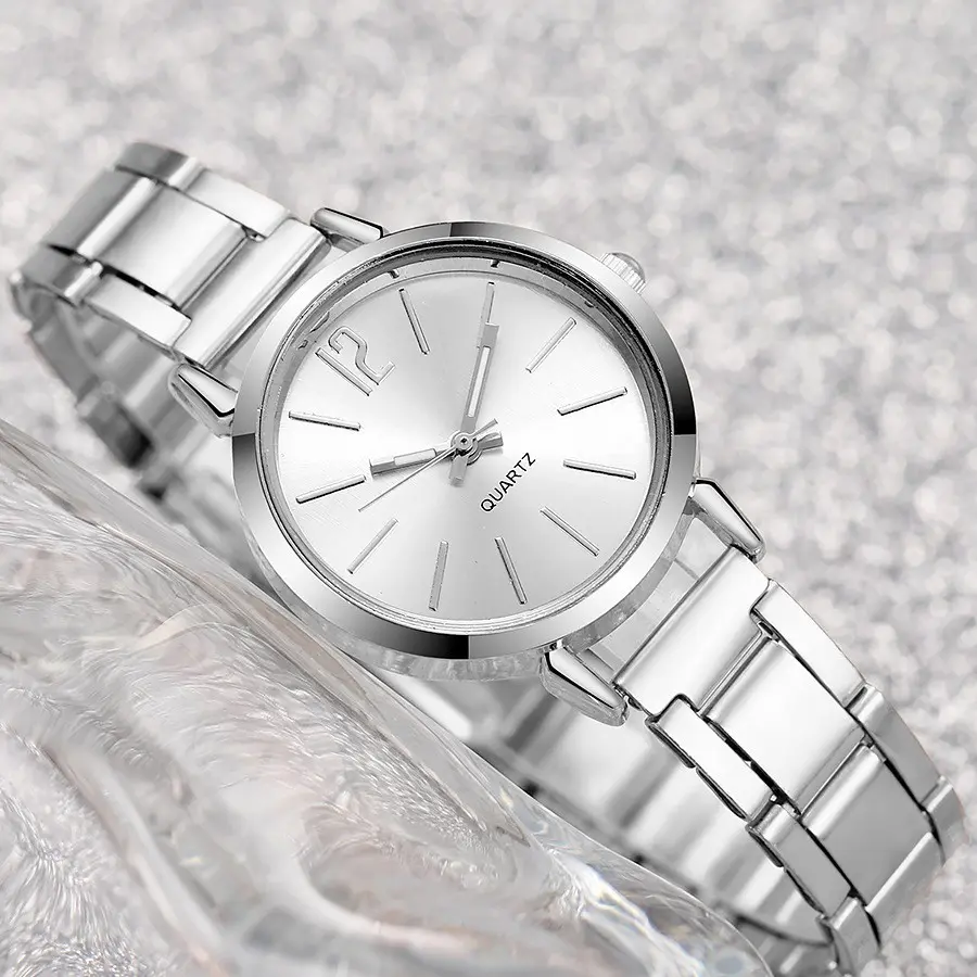 2PCS Set Fashion Luxury Women's Watch Gold Fine Strap Ladies Watch For Bracelet Montre Femme Female Wrist Watch Women Clock