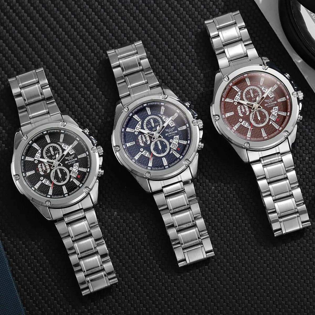 CHOWE 4202 Men's Quartz Watch Large Dial Stainless Steel Strap Casual Business Elegant Watches for Men reloj hombre(Without Box)