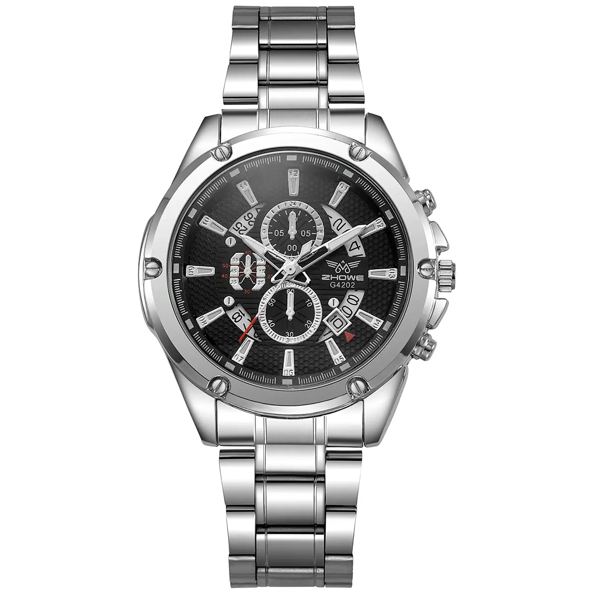 CHOWE 4202 Men's Quartz Watch Large Dial Stainless Steel Strap Casual Business Elegant Watches for Men reloj hombre(Without Box)